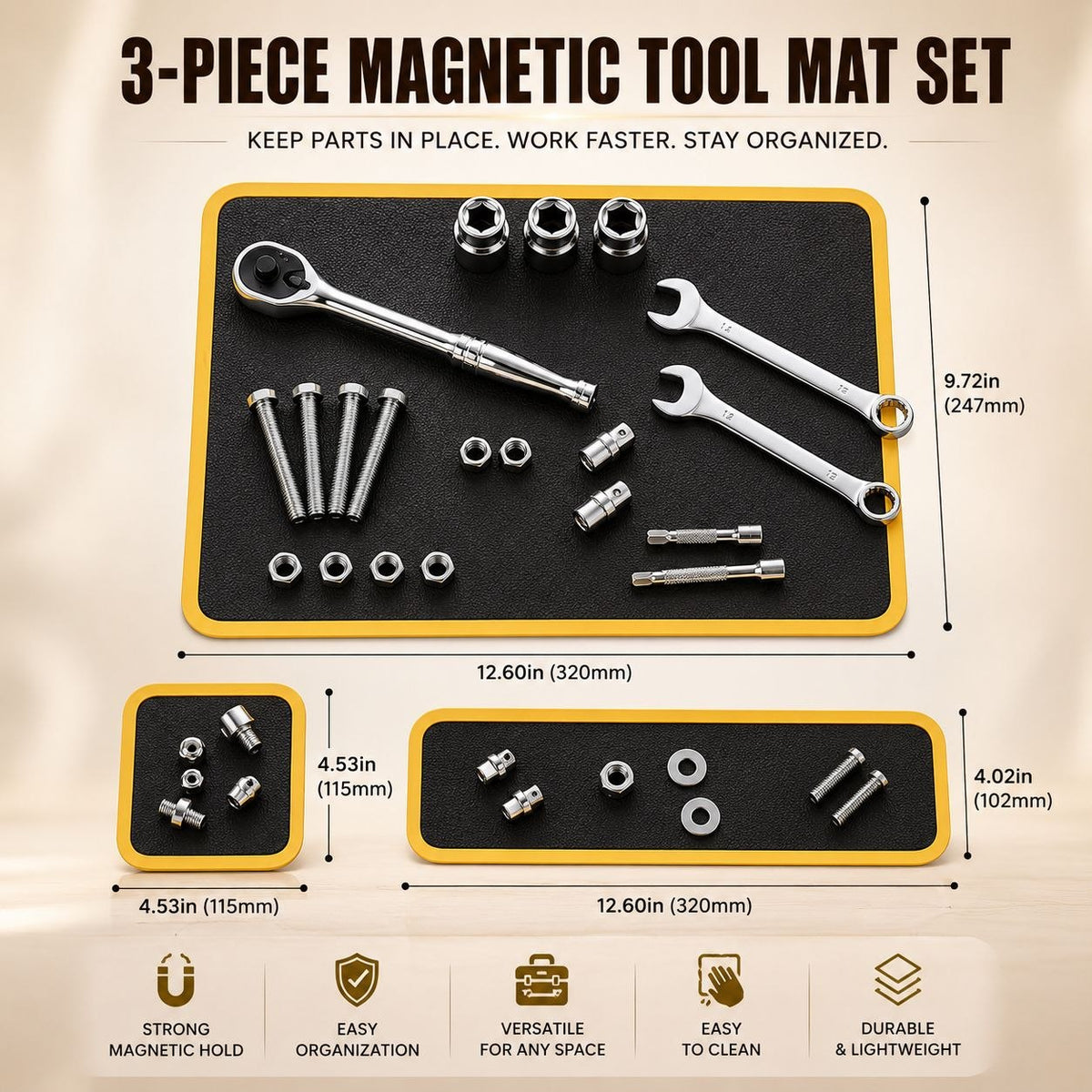 Magnetic Tool Mat – Heavy Duty Magnetic Organizer for Mechanics, Garage & Toolbox