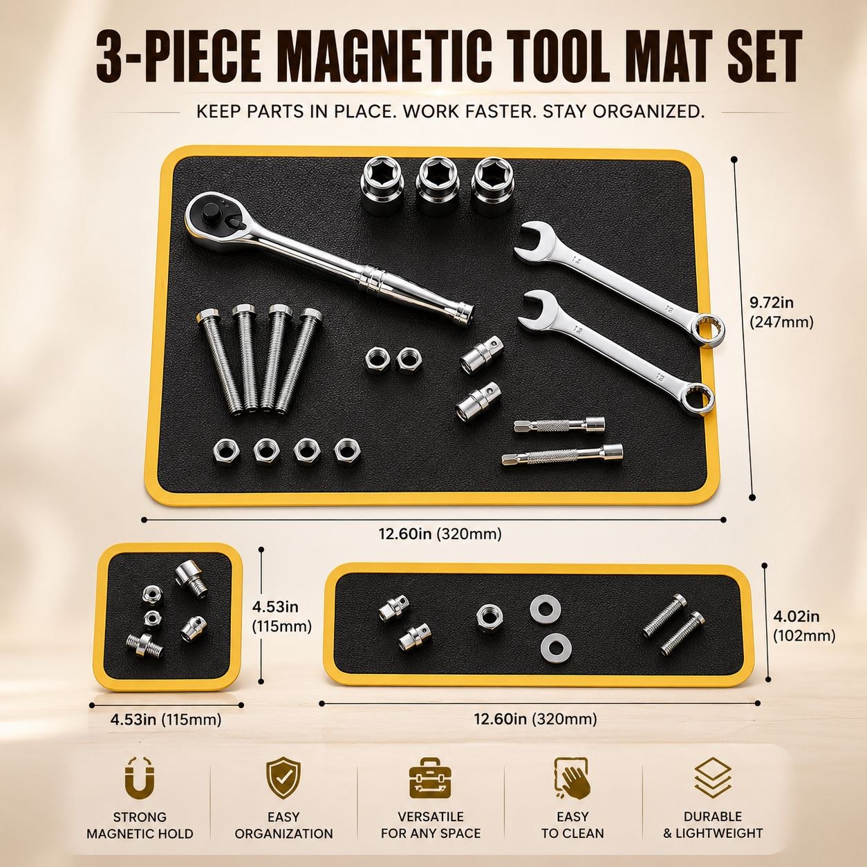 Magnetic Tool Mat – Heavy Duty Magnetic Organizer for Mechanics, Garage & Toolbox