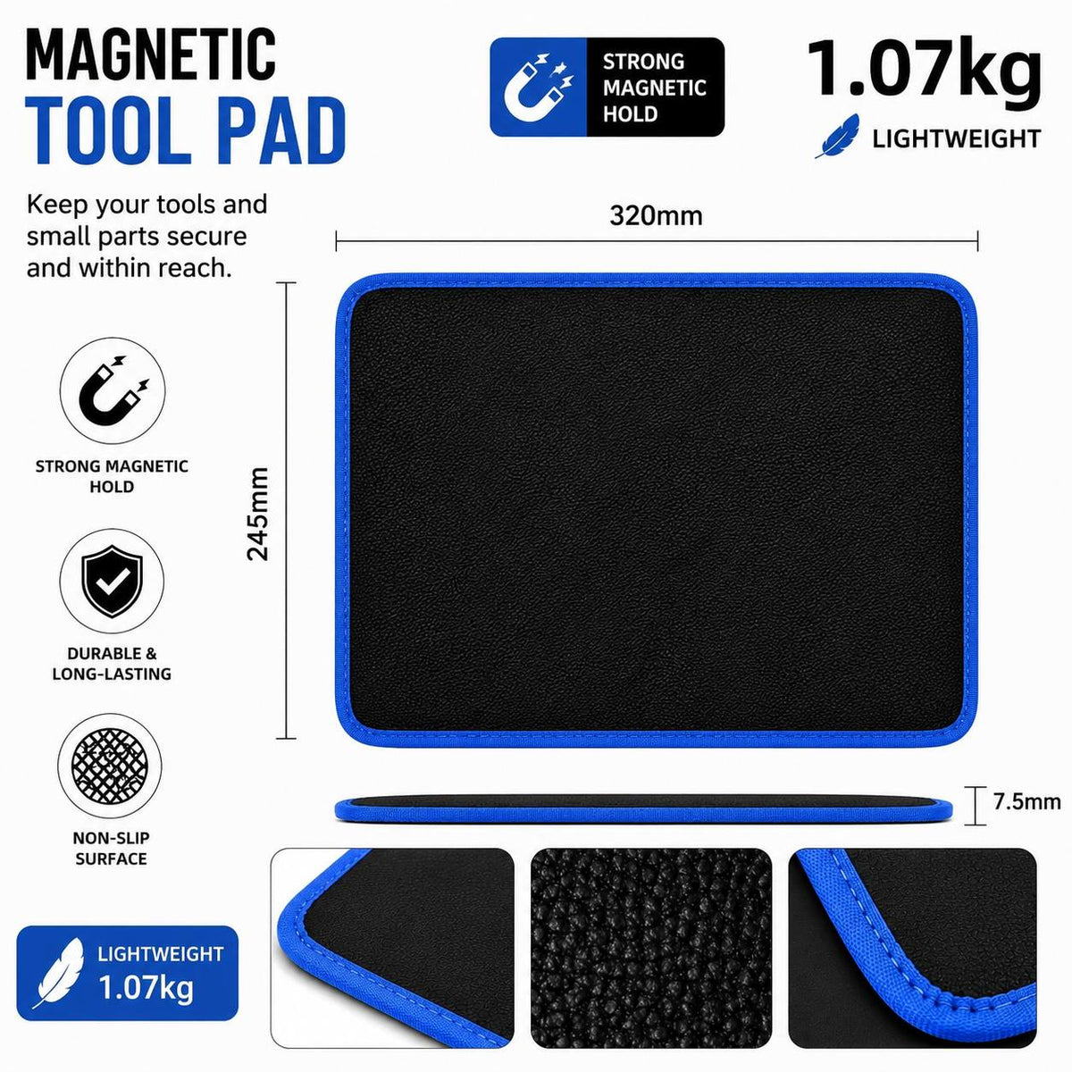 Magnetic Tool Mat – Heavy Duty Magnetic Organizer for Mechanics, Garage & Toolbox